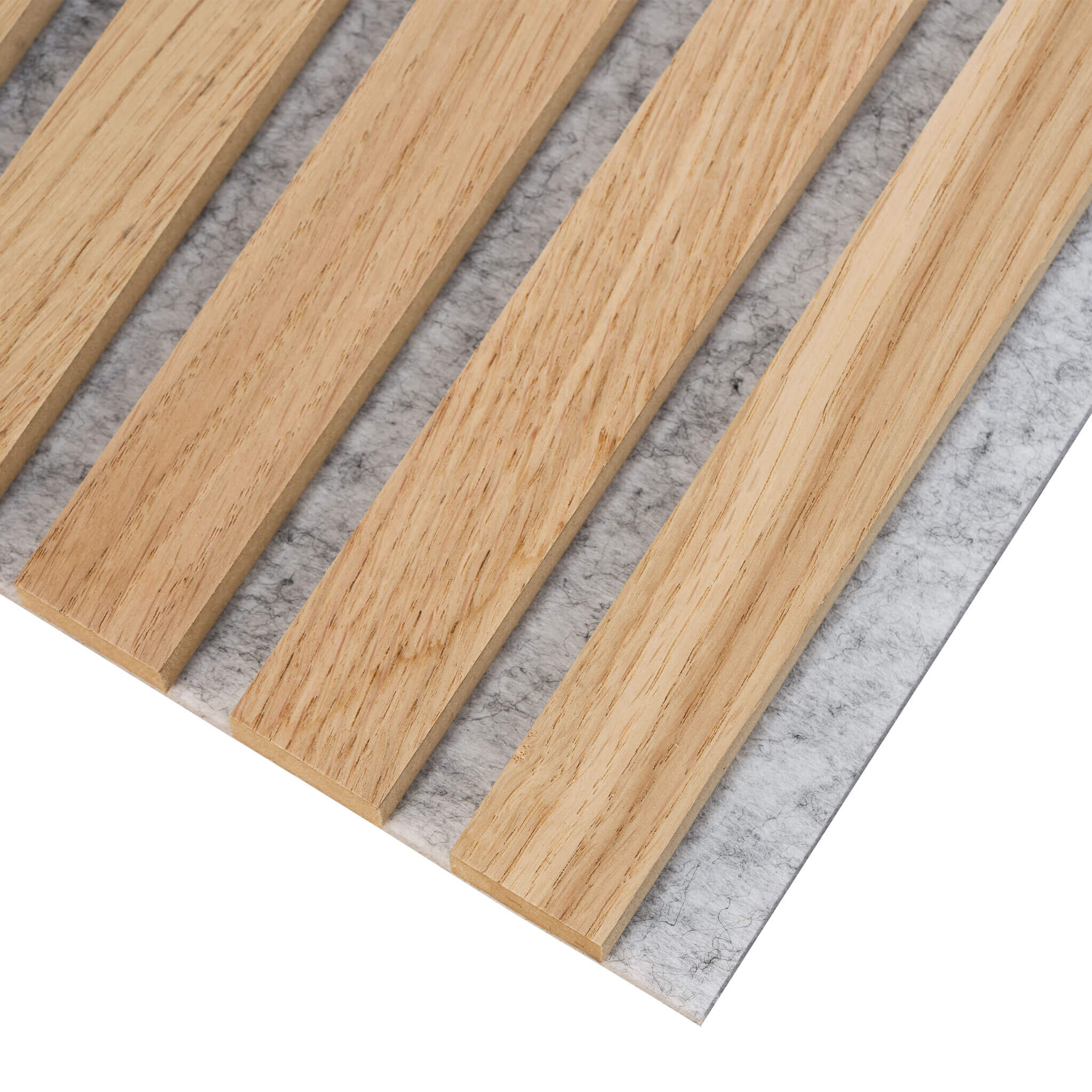 Akustikpaneele Walleu 240 x 60 cm | Natürliche Eiche - Filz Grau