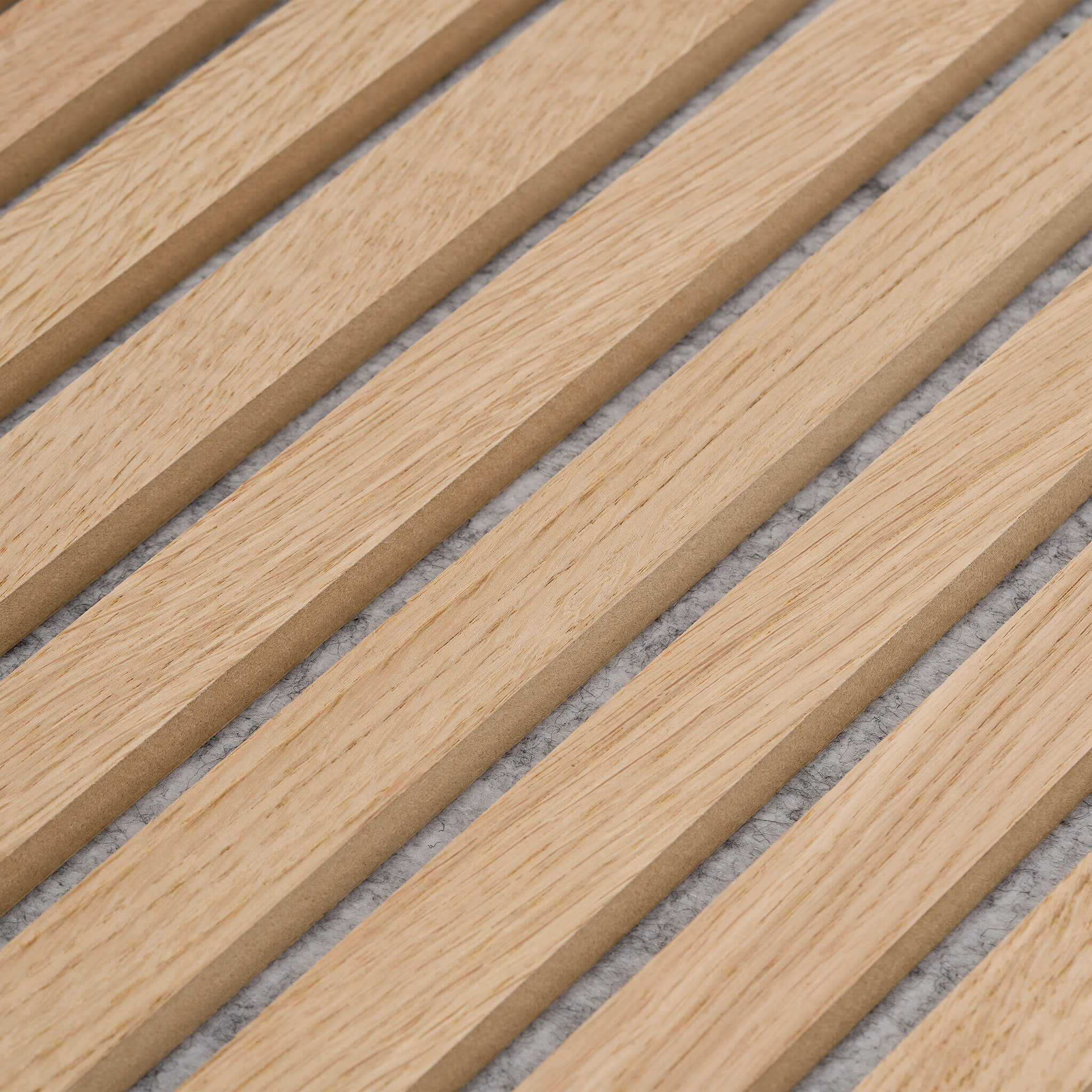 Akustikpaneele Walleu 240 x 60 cm | Natürliche Eiche - Filz Grau