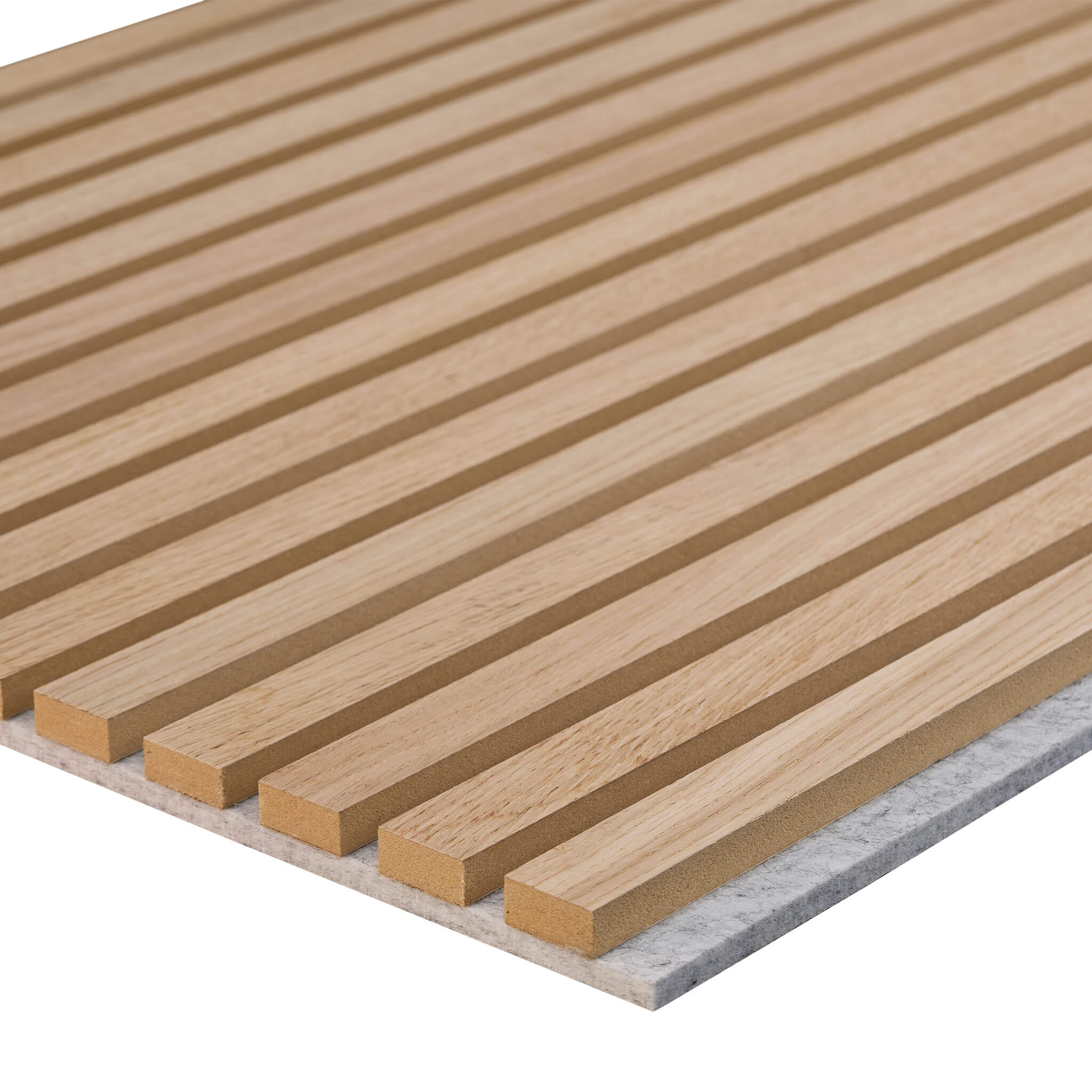 Akustikpaneele Walleu 240 x 60 cm | Natürliche Eiche - Filz Grau