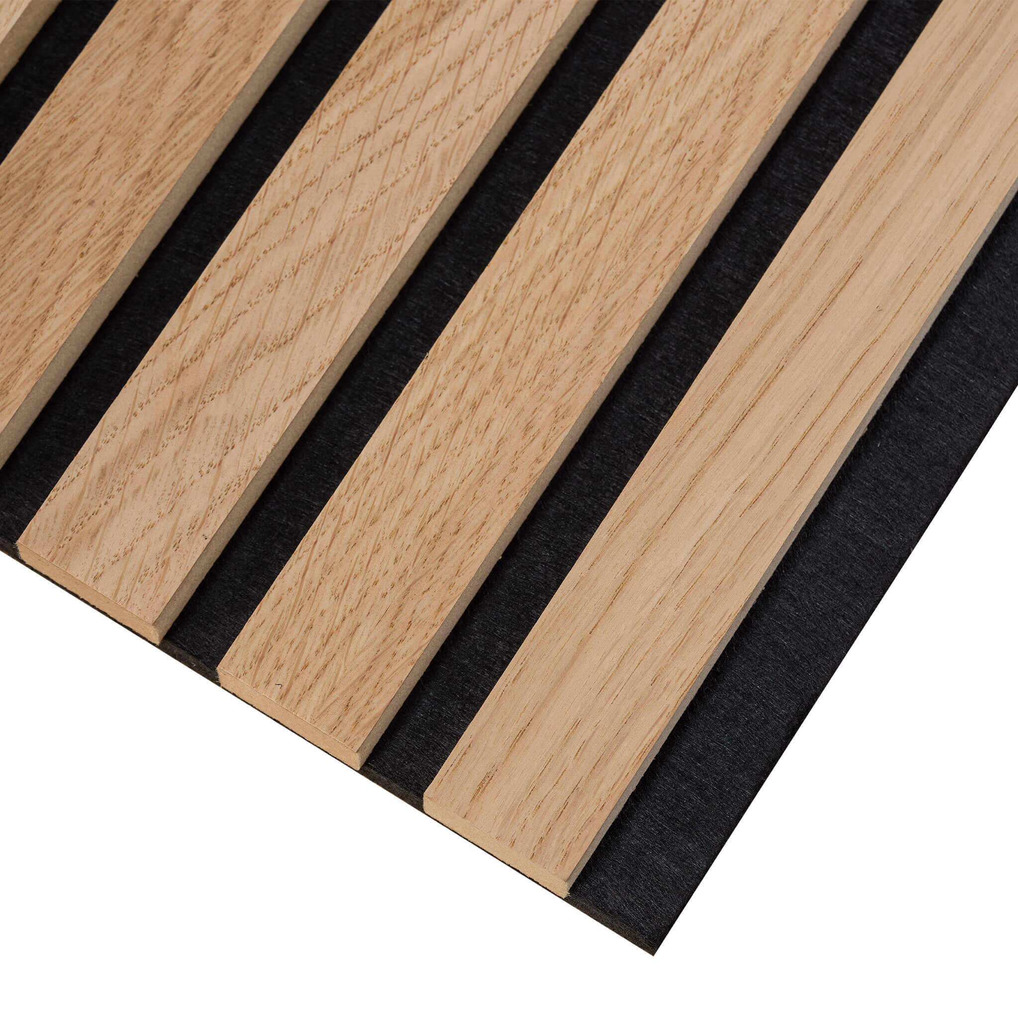 Akustikpaneele Walleu 240 x 60 cm | Natürliche Eiche - Schwarzer Filz