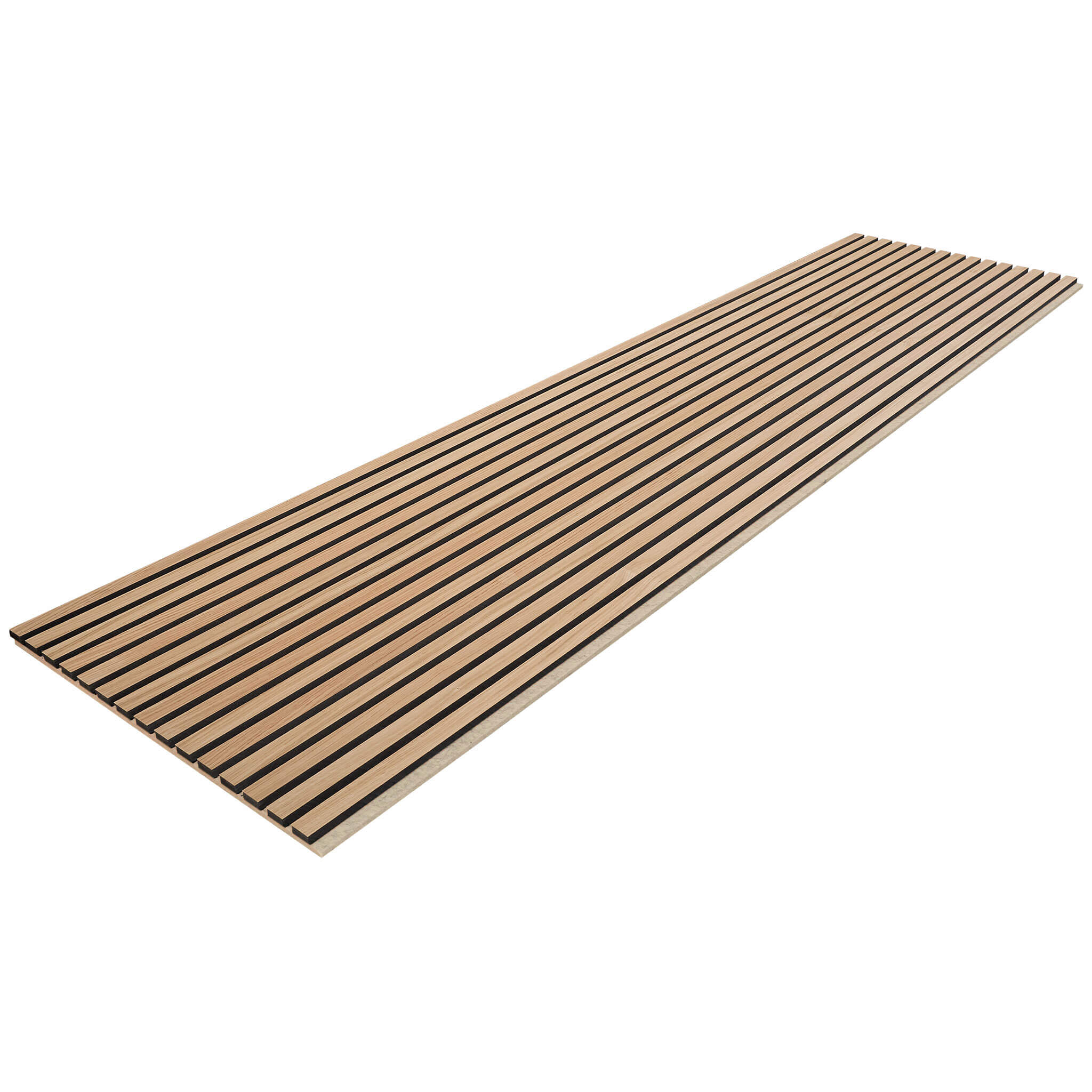 Akustikpaneele Walleu 240 x 60 cm | Natürliche Eiche - Innenseite Schwarz - Beige Filz