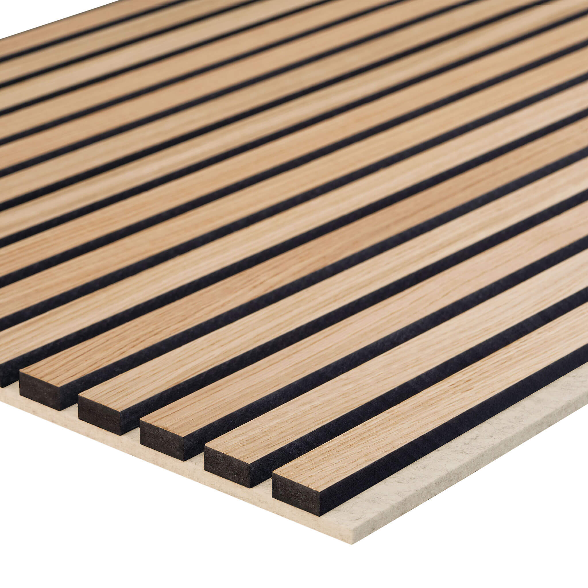 Akustikpaneele Walleu 240 x 60 cm | Natürliche Eiche - Innenseite Schwarz - Beige Filz