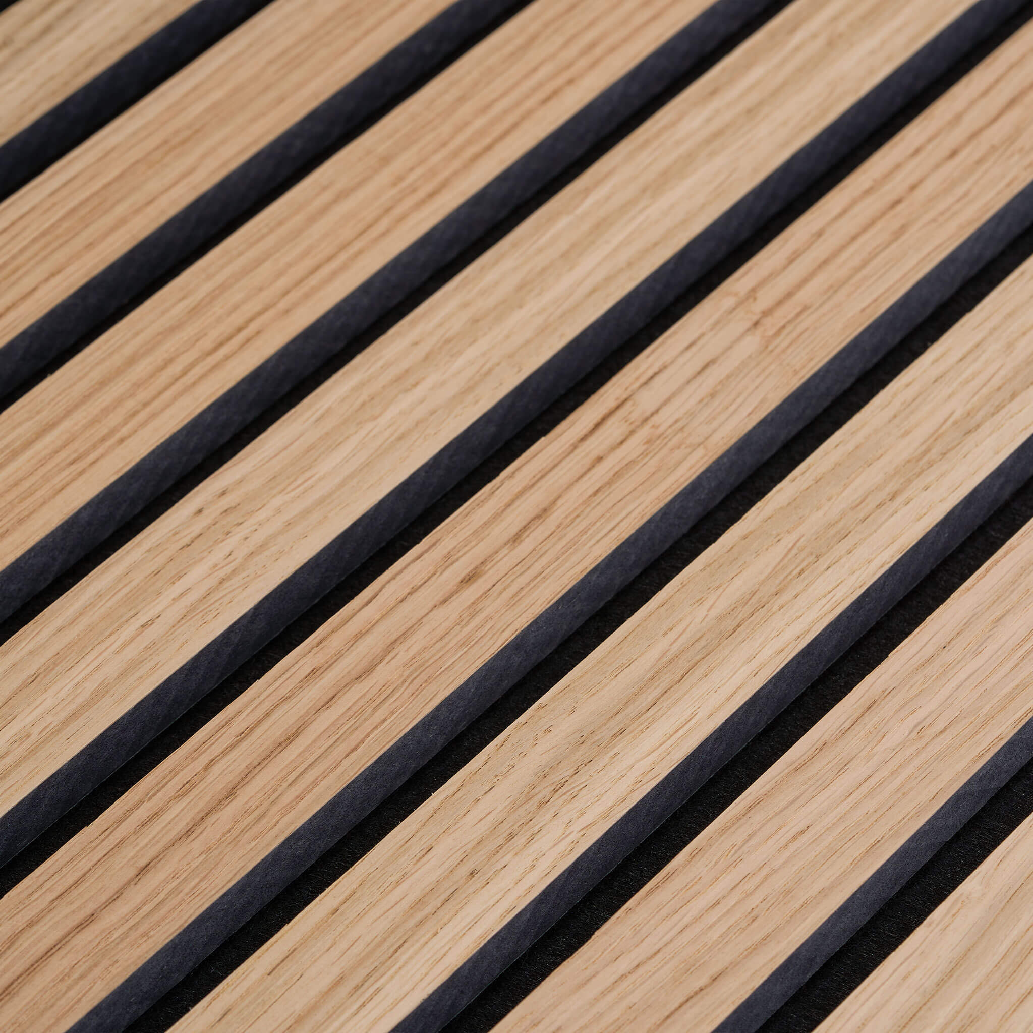 Akustikpaneele Walleu 240 x 60 cm | Natürliche Eiche - Innenseite Schwarz - Schwarzer Filz