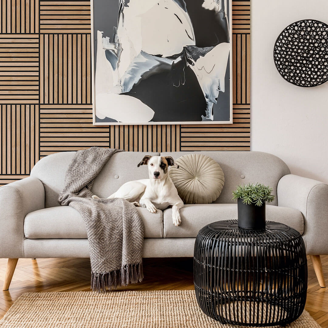 Akustikpaneele Walleu 60 x 60 cm | Eiche Rustikal