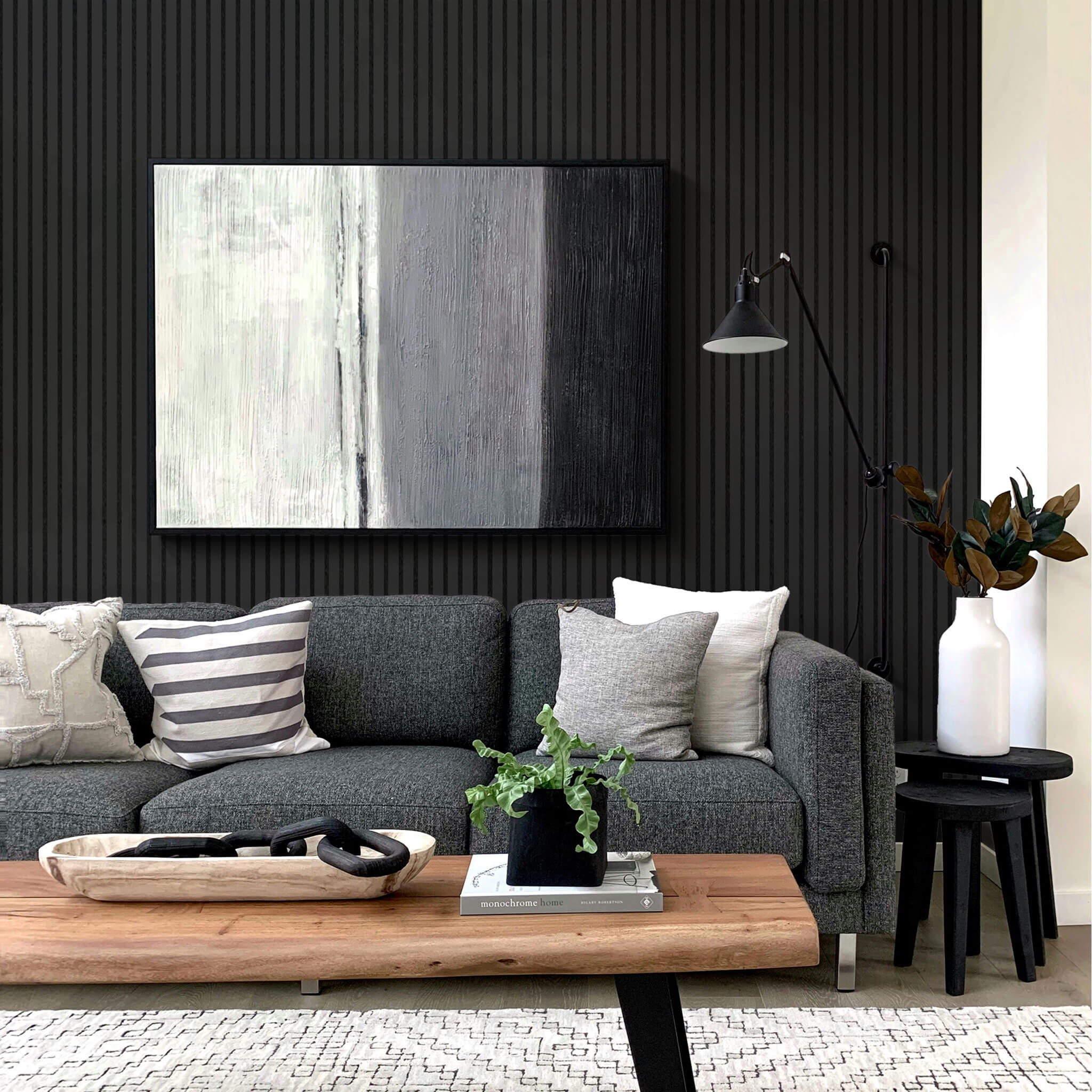 Akustikpaneele Walleu 240 x 60 cm | Schwarz