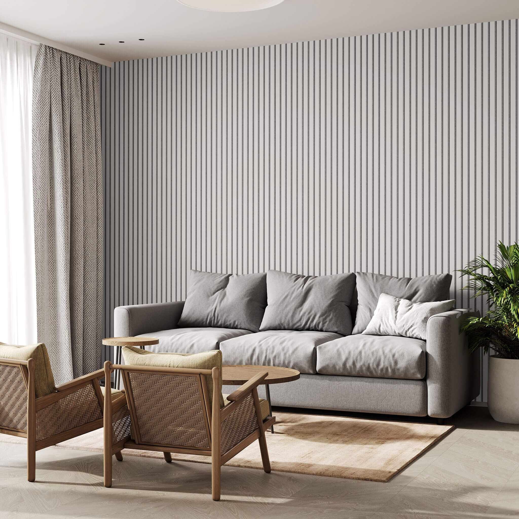 Akustikpaneele Walleu 240 x 60 cm | Weiß