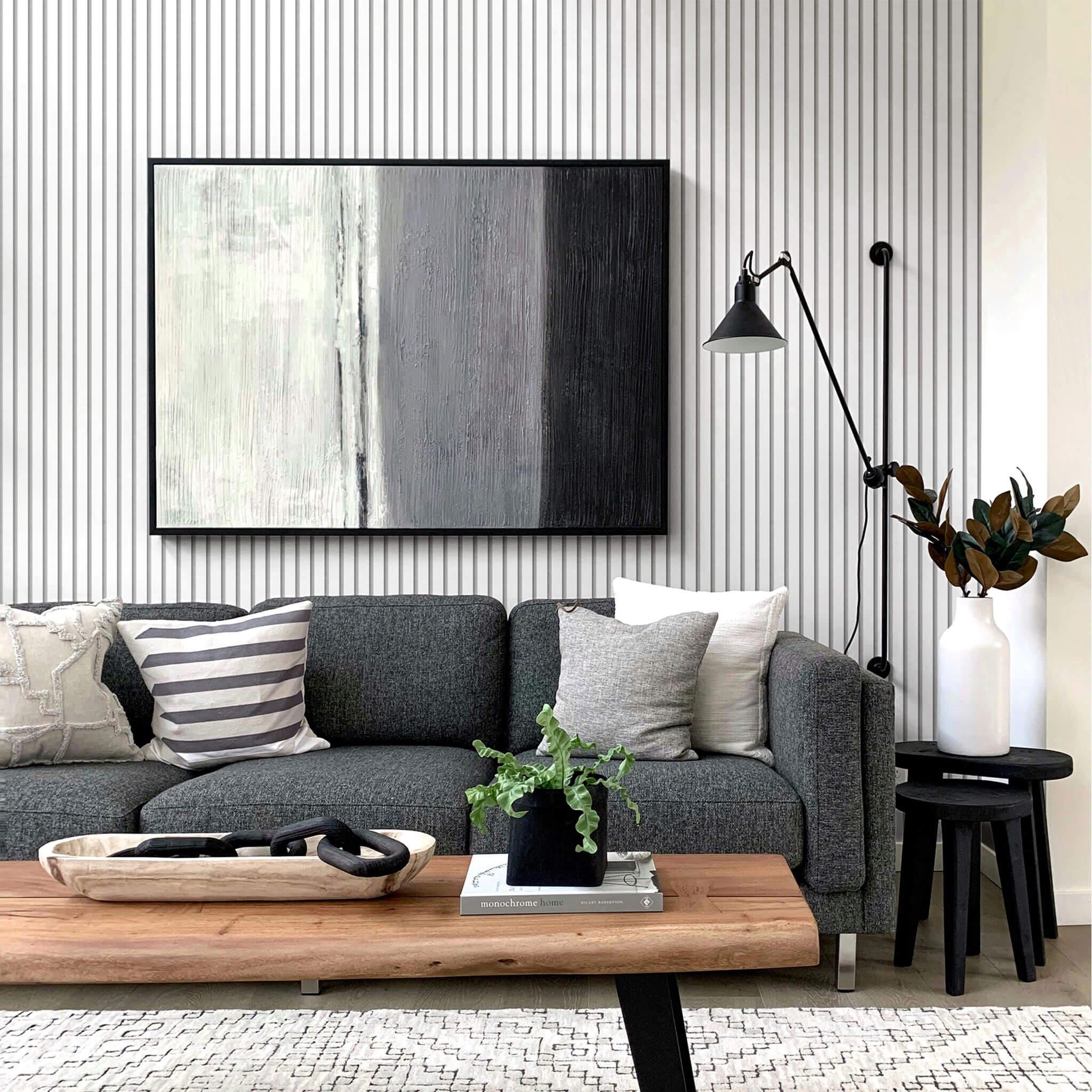 Akustikpaneele Walleu 240 x 60 cm | Weiß