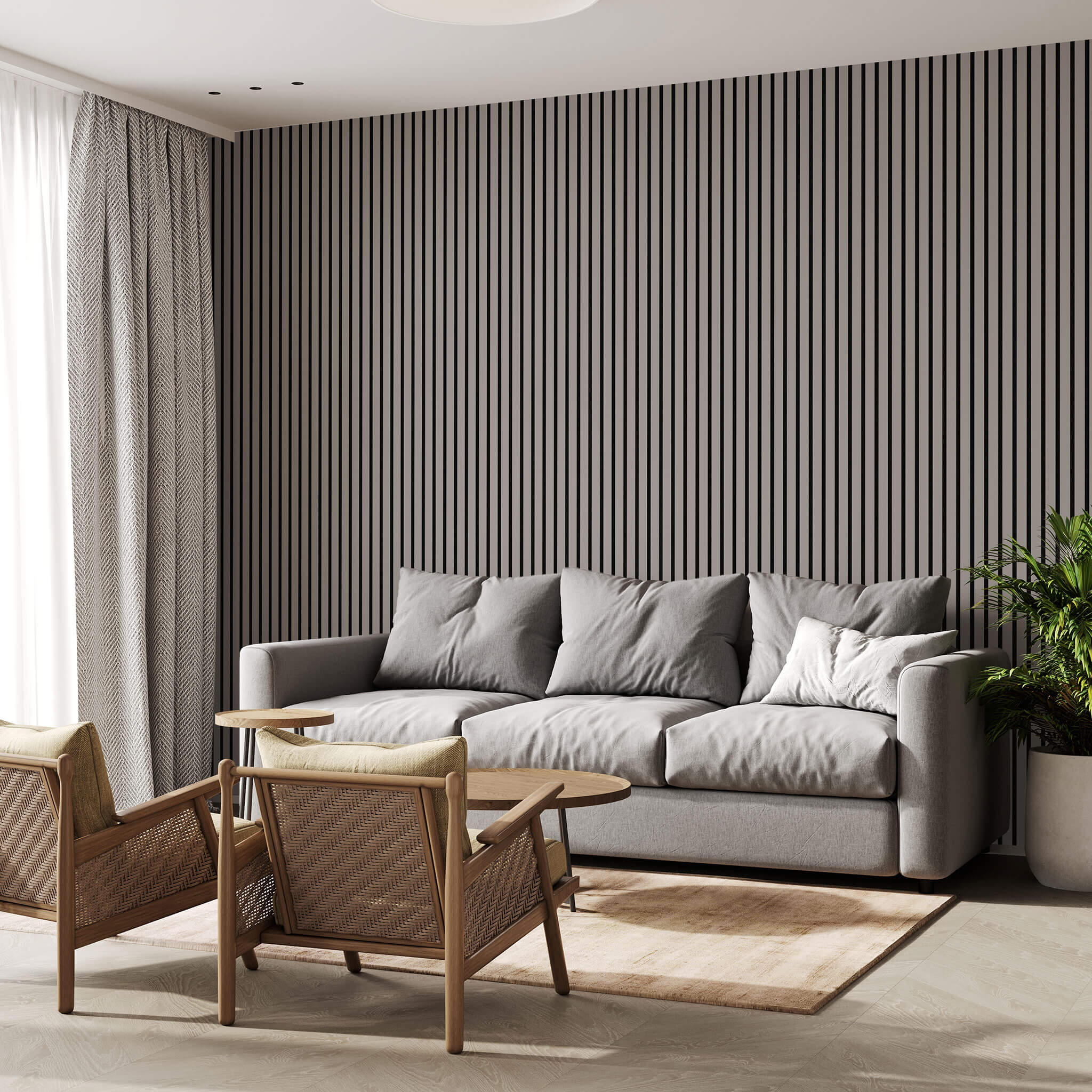 Akustikpaneele Walleu 240 x 60 cm | Grau