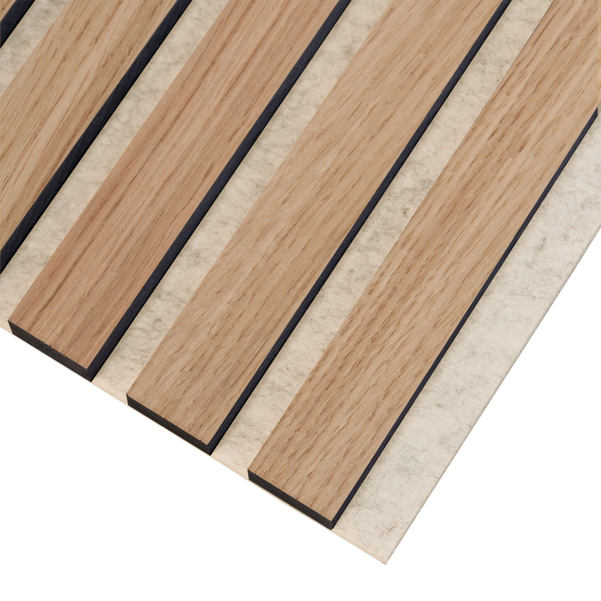 Akustikpaneele Walleu 240 x 60 cm | Natürliche Eiche - Innenseite Schwarz - Beige Filz