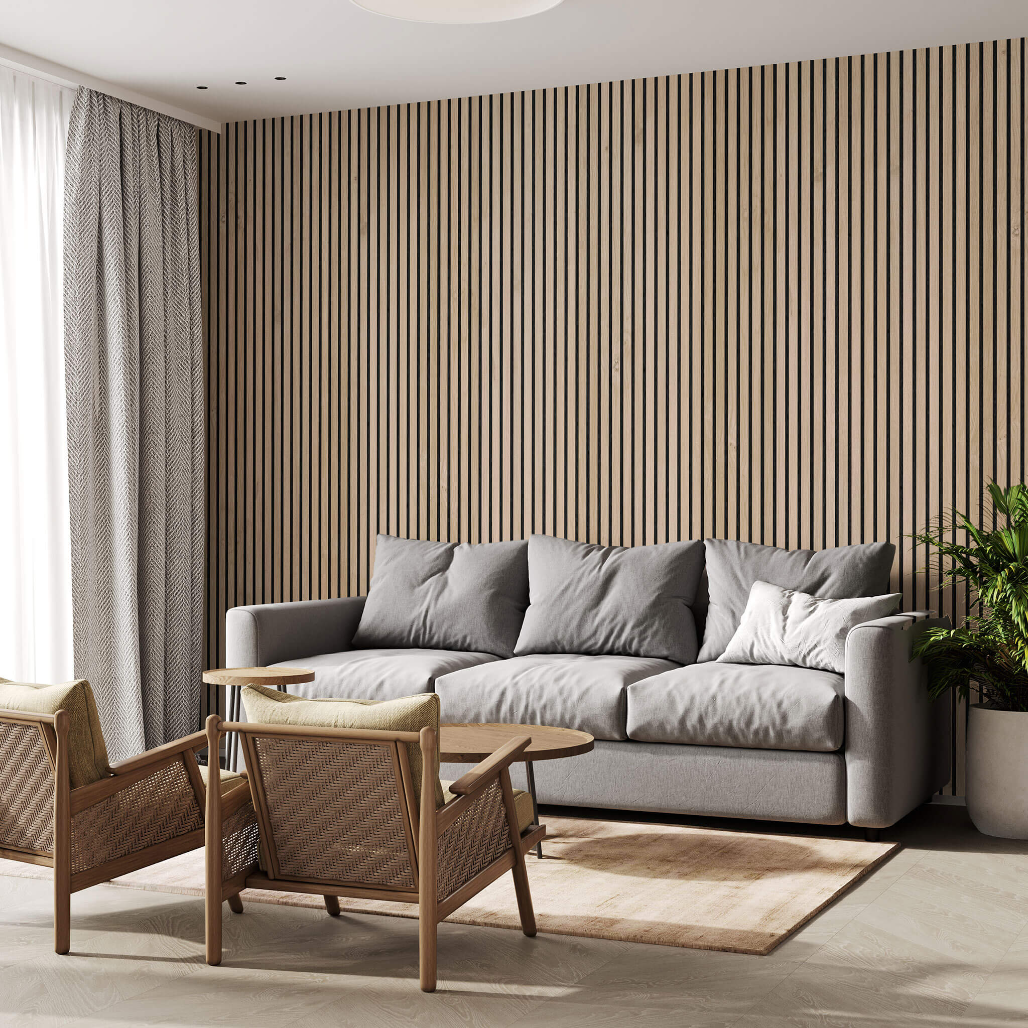 Akustikpaneele Walleu 240 x 60 cm | Eiche Rustikal