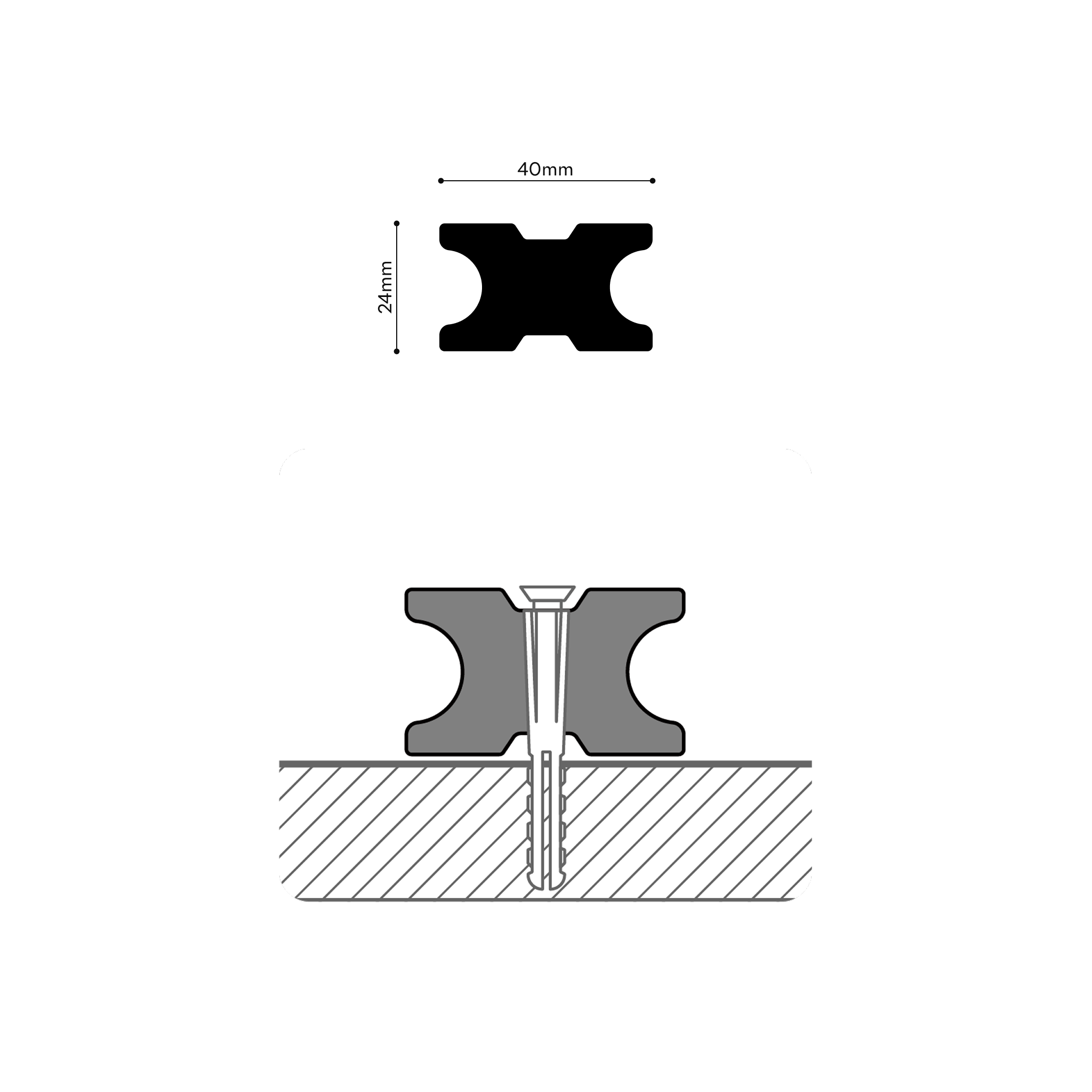 WPC-Befestigungsschiene | 4 x 2,4 x 290cm (6er-Pack)